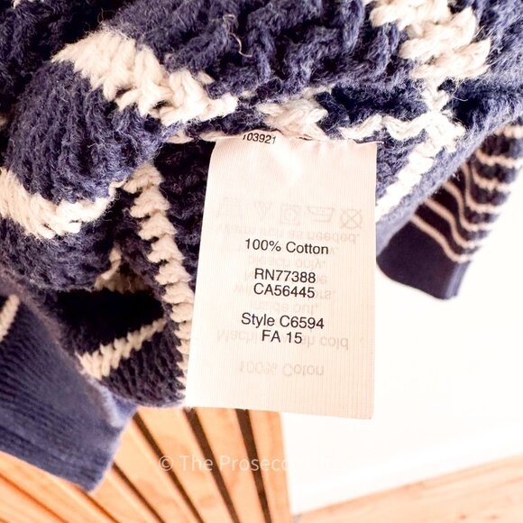 Vintage JCrew 100% Cotton Women's Striped Knit Sweater (S) - Picture 4 of 5